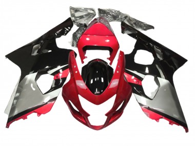 2004-2005 Rouge Argent & Noir GSXR 600-750 Carénage Moto