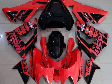 2004-2005 Rouge & Noir & Logos ZX10R Carénage Moto