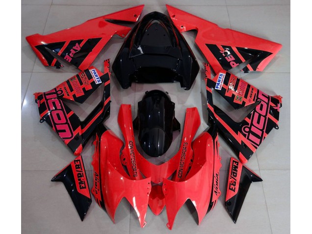 2004-2005 Rouge & Noir & Logos ZX10R Carénage Moto 2004-2005 Rouge & Noir & Logos ZX10R Carénage Moto