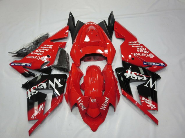 2004-2005 Rouge West ZX10R Carénage Moto 2004-2005 Rouge West ZX10R Carénage Moto