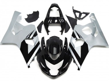 2004-2005 Style Argent & Noir Brillant OEM GSXR 600-750 Carénage Moto