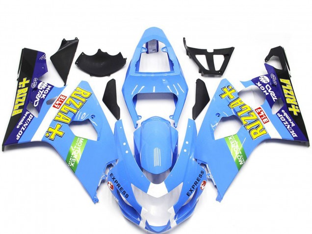 2004-2005 Style Bleu Clair Rizla GSXR 600-750 Carénage Moto 2004-2005 Style Bleu Clair Rizla GSXR 600-750 Carénage Moto