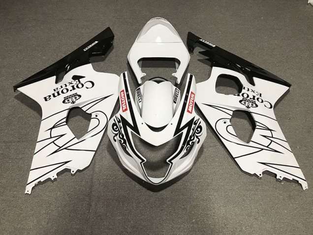 2004-2005 Style Noir & Blanc Brillant Corona GSXR 600-750 Carénage Moto 2004-2005 Style Noir & Blanc Brillant Corona GSXR 600-750 Carénage Moto