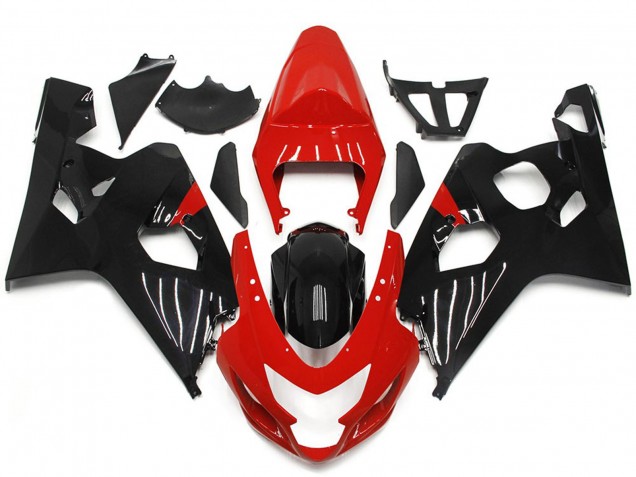 2004-2005 Style Rouge & Noir Brillant GSXR 600-750 Carénage Moto 2004-2005 Style Rouge & Noir Brillant GSXR 600-750 Carénage Moto
