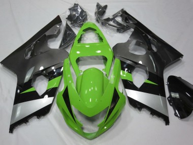 2004-2005 Vert & Argent GSXR 600-750 Carénage Moto