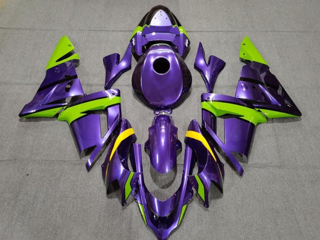 2004-2005 Violet Vert & Jaune ZX10R Carénage Moto 2004-2005 Violet Vert & Jaune ZX10R Carénage Moto