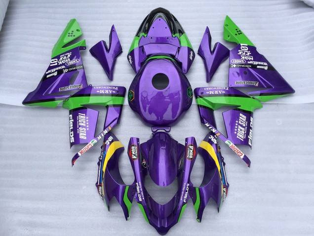 2004-2005 Étoile Violette Verte ZX10R Carénage Moto 2004-2005 Étoile Violette Verte ZX10R Carénage Moto
