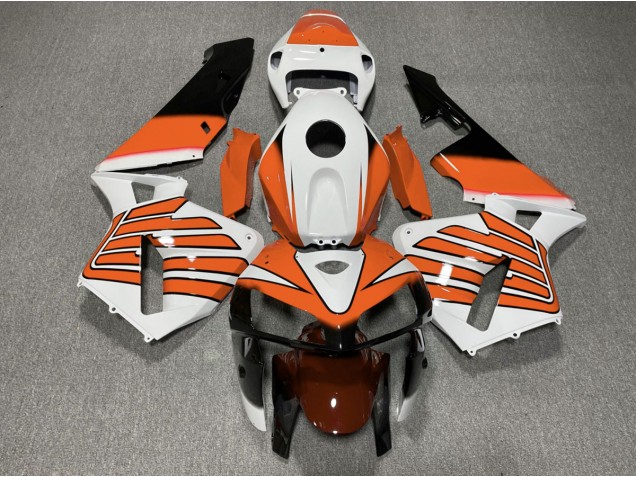 2005-2006 Ailes Orange & Blanches CBR600RR Carénage Moto 2005-2006 Ailes Orange & Blanches CBR600RR Carénage Moto