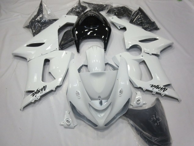 2005-2006 Blanc Brillant Avec Queue Noire ZX6R Carénage Moto