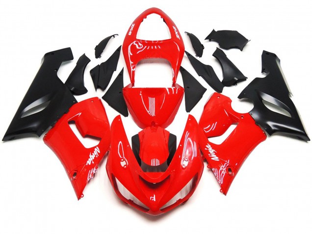 2005-2006 Décalcomanies Blanches Rouges Brillantes Unies ZX6R Carénage Moto 2005-2006 Décalcomanies Blanches Rouges Brillantes Unies ZX6R Carénage Moto