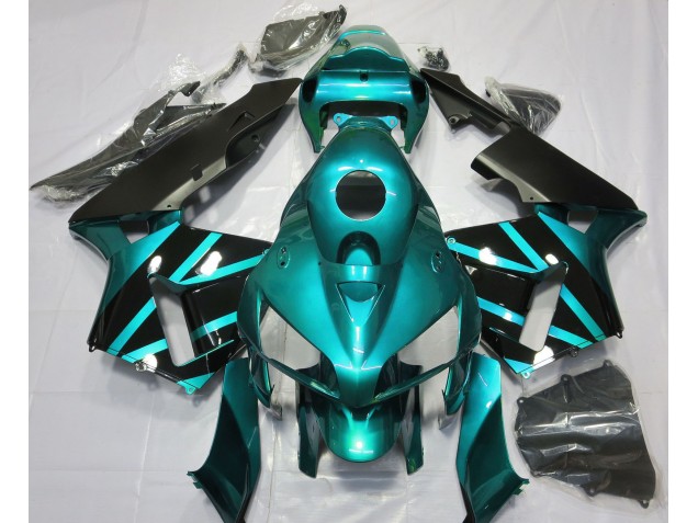 2005-2006 Design Bleu Sarcelle & Noir Brillant CBR600RR Carénage Moto 2005-2006 Design Bleu Sarcelle & Noir Brillant CBR600RR Carénage Moto