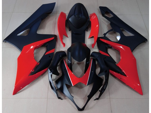 2005-2006 Noir Mat & Rouge GSXR 1000 Carénage Moto 2005-2006 Noir Mat & Rouge GSXR 1000 Carénage Moto