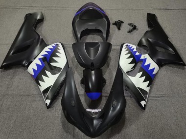 2005-2006 Requin Noir Mat & Bleu ZX6R Carénage Moto