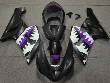 2005-2006 Requin Noir Mat & Violet ZX6R Carénage Moto