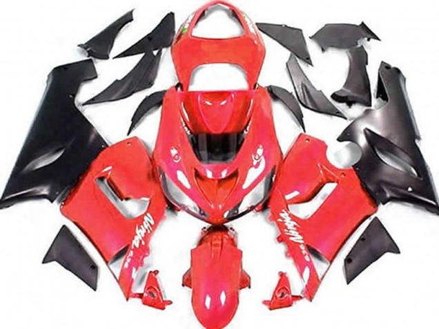 2005-2006 Rouge & Noir Mat ZX6R Carénage Moto 2005-2006 Rouge & Noir Mat ZX6R Carénage Moto