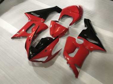 2005-2006 Rouge & Noir Personnalisés ZX6R Carénage Moto