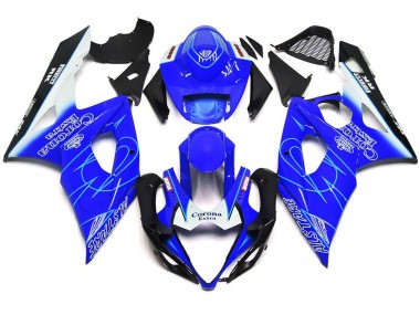 2005-2006 Style Bleu & Blanc Corona GSXR 1000 Carénage Moto