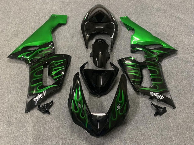 2005-2006 Vert Flamme ZX6R Carénage Moto 2005-2006 Vert Flamme ZX6R Carénage Moto