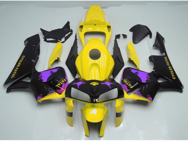 2005-2006 Éclaboussures Jaune Brillant & Violet CBR600RR Carénage Moto 2005-2006 Éclaboussures Jaune Brillant & Violet CBR600RR Carénage Moto