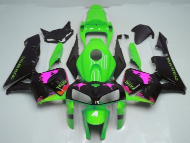 2005-2006 Éclaboussures Roses Sur Vert CBR600RR Carénage Moto