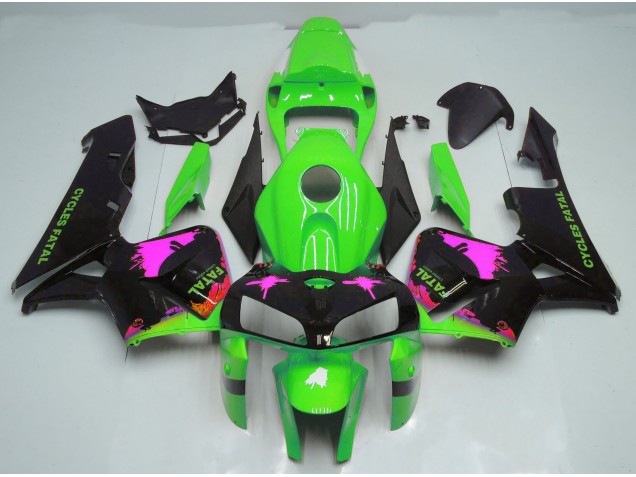 2005-2006 Éclaboussures Roses Sur Vert CBR600RR Carénage Moto