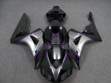 2006-2007 Argent Avec Rayures Violettes Foncées CBR1000RR Carénage Moto