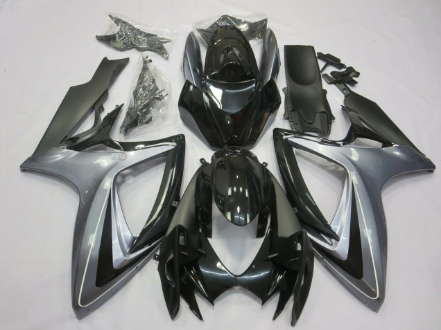 2006-2007 Argent Clair & Noir GSXR 600-750 Carénage Moto 2006-2007 Argent Clair & Noir GSXR 600-750 Carénage Moto