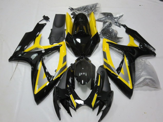 2006-2007 Argent & Noir Jaune GSXR 600-750 Carénage Moto 2006-2007 Argent & Noir Jaune GSXR 600-750 Carénage Moto