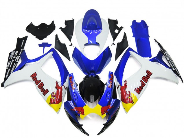 2006-2007 Blanc & Bleu Rouge Taureau Personnalisé GSXR 600-750 Carénage Moto 2006-2007 Blanc & Bleu Rouge Taureau Personnalisé GSXR 600-750 Carénage Moto