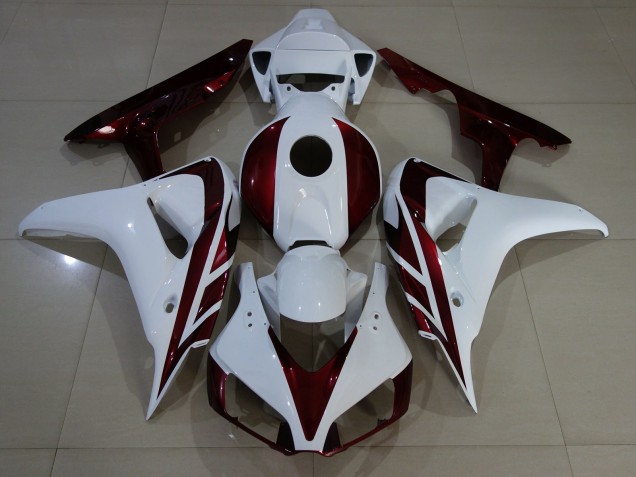 2006-2007 Blanc Brillant & Rouge Profond CBR1000RR Carénage Moto 2006-2007 Blanc Brillant & Rouge Profond CBR1000RR Carénage Moto