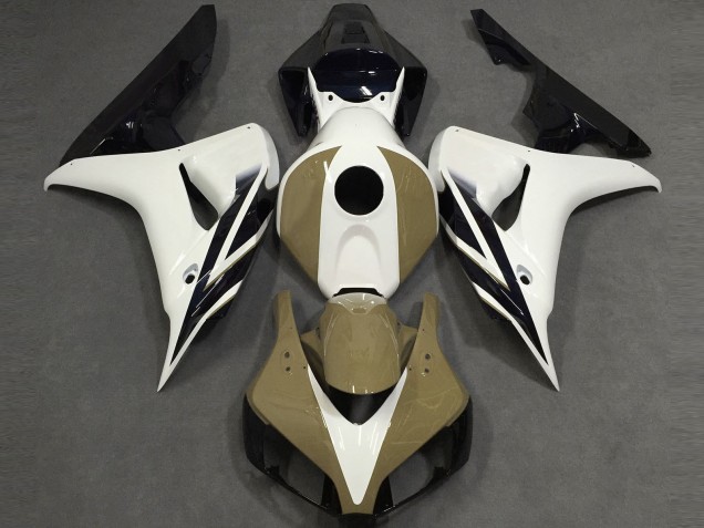 2006-2007 Blanc Brillant Tan Noir CBR1000RR Carénage Moto 2006-2007 Blanc Brillant Tan Noir CBR1000RR Carénage Moto