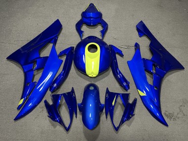 2006-2007 Bleu Brillant & Jaune Haute Visibilité R6 Carénage Moto