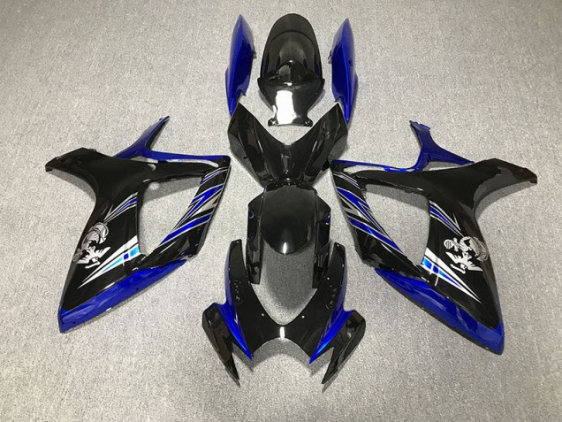 2006-2007 Bleu Brillant & Noir Personnalisé GSXR 600-750 Carénage Moto 2006-2007 Bleu Brillant & Noir Personnalisé GSXR 600-750 Carénage Moto
