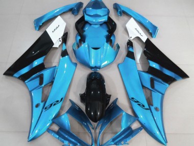 2006-2007 Bleu Clair Brillant & Noir R6 Carénage Moto
