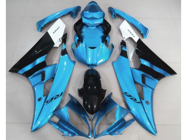 2006-2007 Bleu Clair Brillant & Noir R6 Carénage Moto 2006-2007 Bleu Clair Brillant & Noir R6 Carénage Moto
