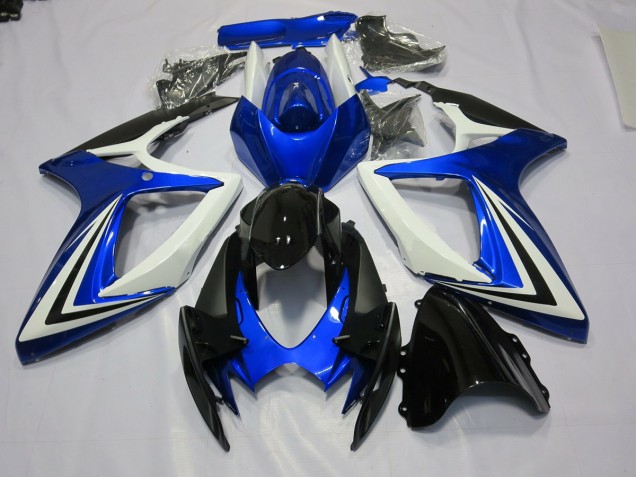 2006-2007 Bleu Noir & Blanc GSXR 600-750 Carénage Moto 2006-2007 Bleu Noir & Blanc GSXR 600-750 Carénage Moto