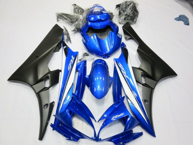 2006-2007 Bleu Noir Mat R6 Carénage Moto 2006-2007 Bleu Noir Mat R6 Carénage Moto