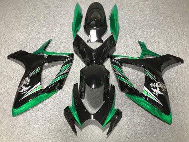 2006-2007 Design Vert Brillant & Noir GSXR 600-750 Carénage Moto