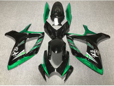 2006-2007 Design Vert Brillant & Noir GSXR 600-750 Carénage Moto