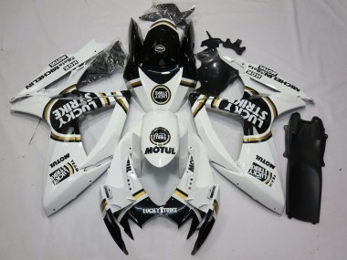 2006-2007 Noir Blanc Lucky Strike GSXR 600-750 Carénage Moto