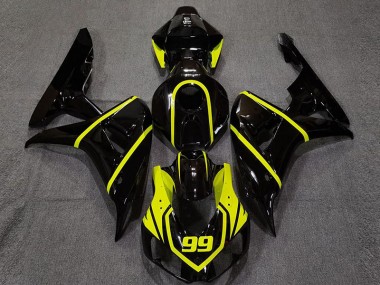 2006-2007 Noir Brillant & Jaune Vif CBR1000RR Carénage Moto