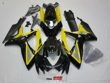 2006-2007 Noir & Jaune GSXR 600-750 Carénage Moto