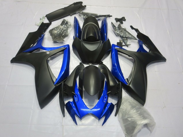 2006-2007 Noir Mat Bleu Brillant GSXR 600-750 Carénage Moto 2006-2007 Noir Mat Bleu Brillant GSXR 600-750 Carénage Moto