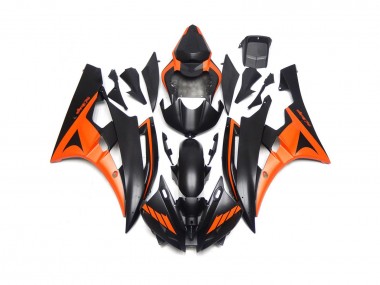 2006-2007 Noir Mat & Orange Personnalisés R6 Carénage Moto