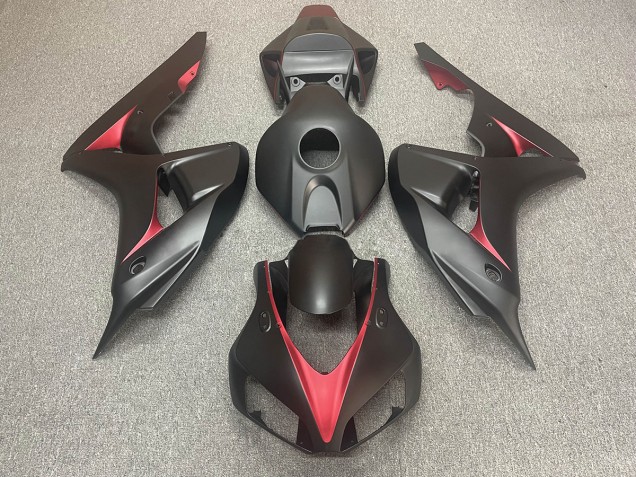 2006-2007 Noir Mat & Rouge CBR1000RR Carénage Moto