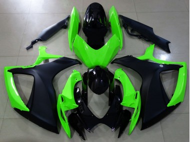2006-2007 Noir Mat & Vert GSXR 600-750 Carénage Moto