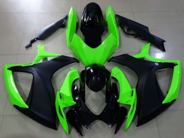 2006-2007 Noir Mat & Vert GSXR 600-750 Carénage Moto