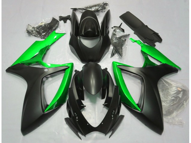 2006-2007 Noir Mat & Vert GSXR 600-750 Carénage Moto 2006-2007 Noir Mat & Vert GSXR 600-750 Carénage Moto