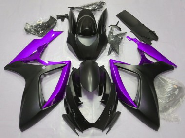 2006-2007 Noir Mat & Violet GSXR 600-750 Carénage Moto