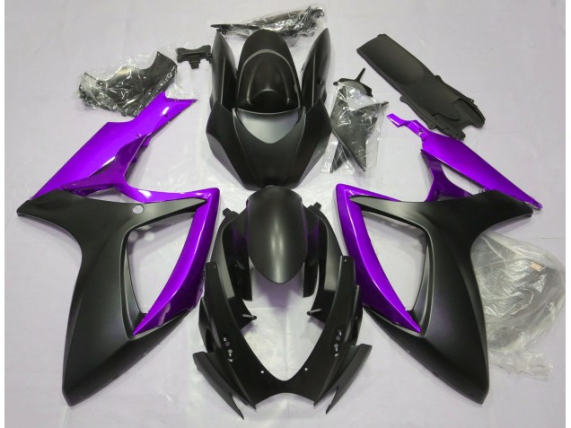 2006-2007 Noir Mat & Violet GSXR 600-750 Carénage Moto 2006-2007 Noir Mat & Violet GSXR 600-750 Carénage Moto